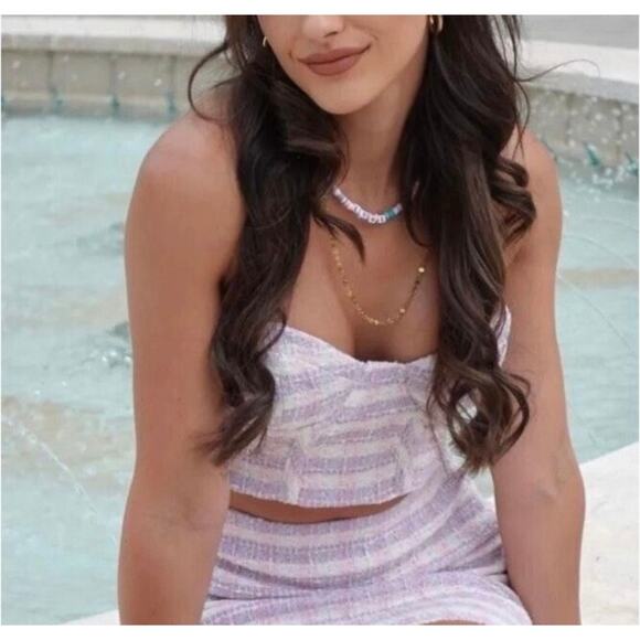 New Zara Tweed Strapless‎ Cropped Top - Picture 1 of 7